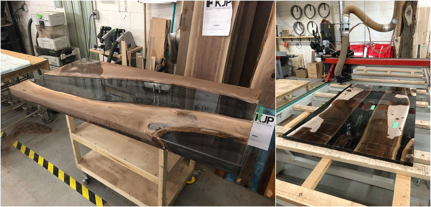 Let us Flatten your Live Edge Slab, River Table, or Wood Tabletop
