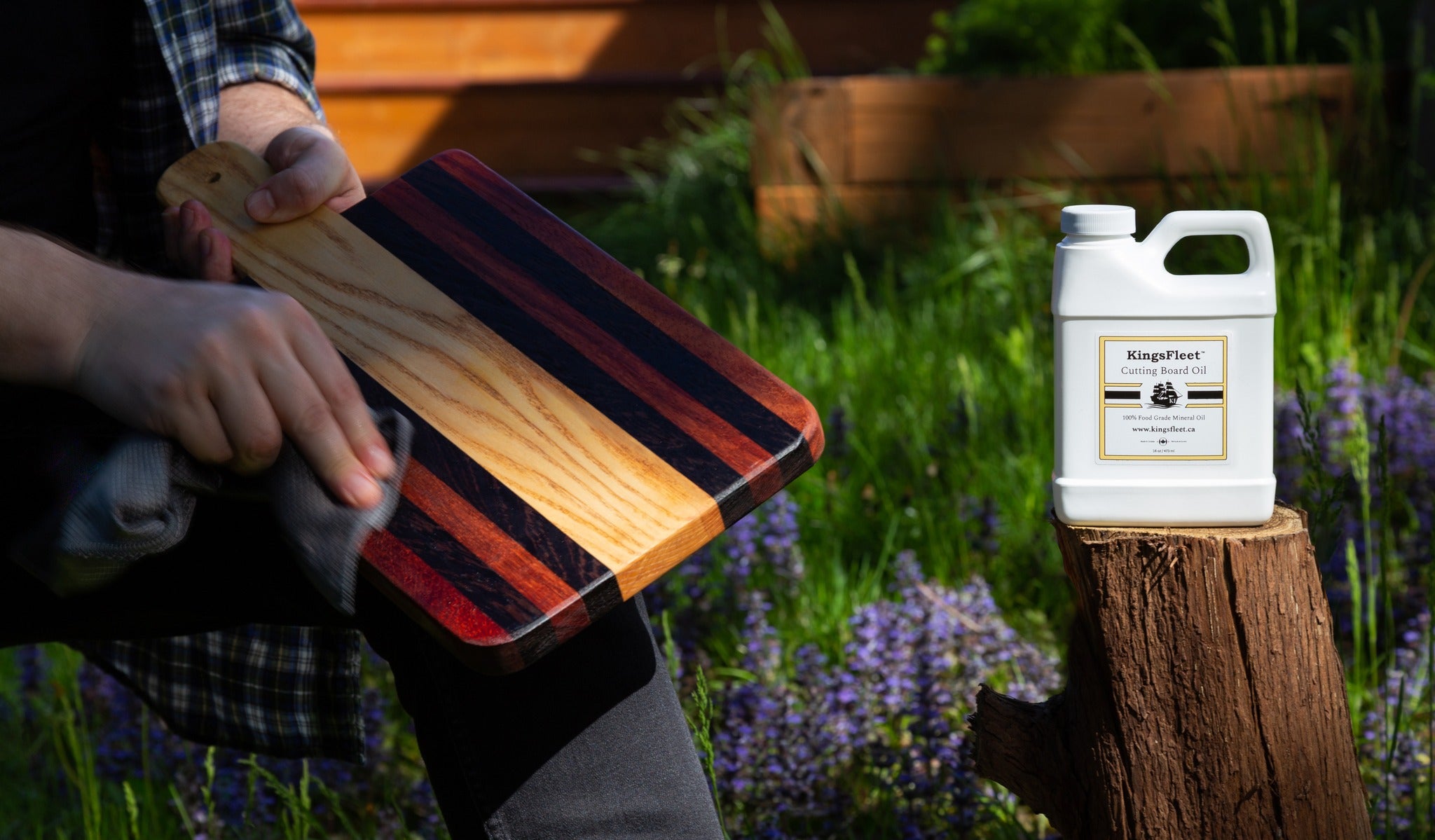 Wiping on mineral oil