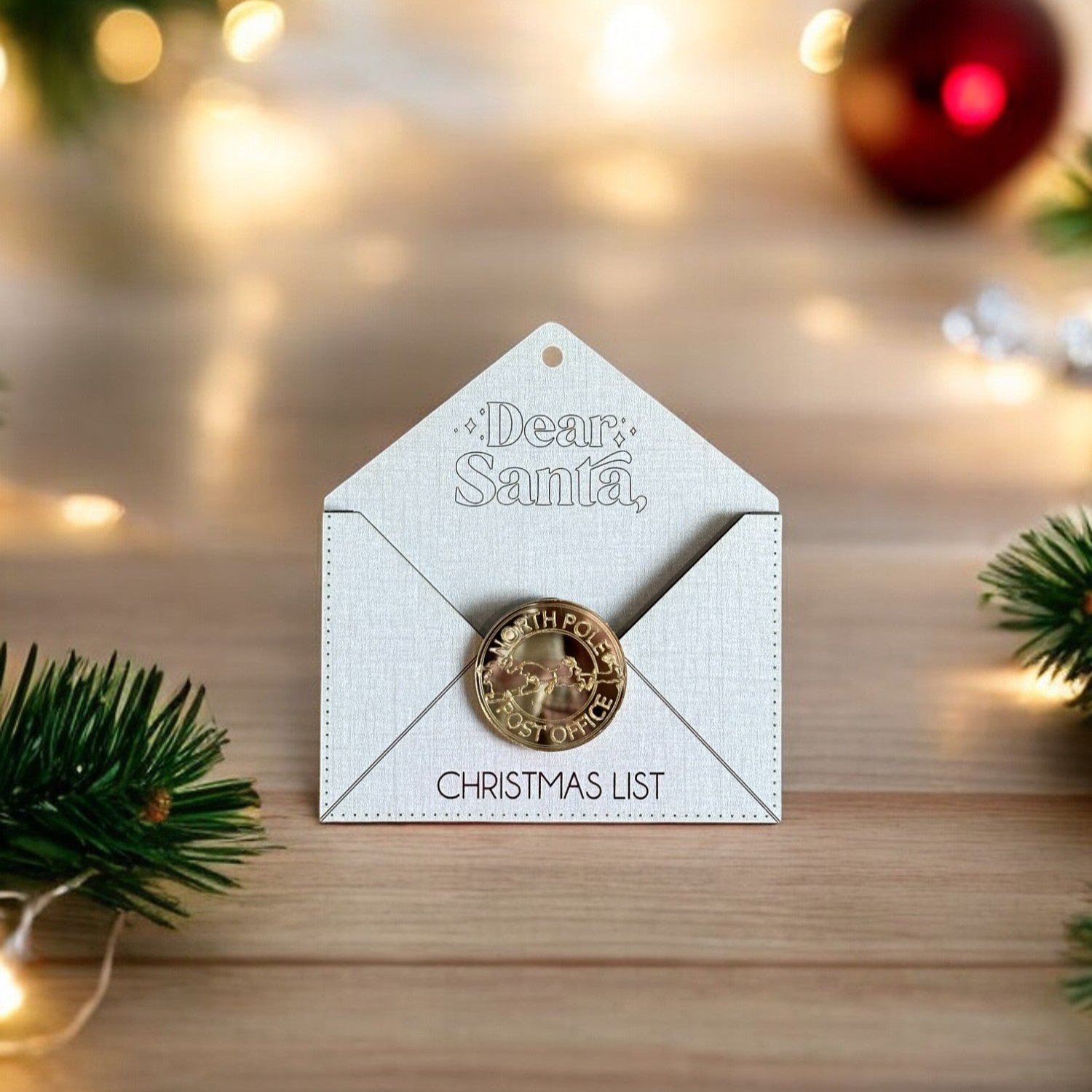 Dear Santa project made with Linen TruFlat and gold acrylic 