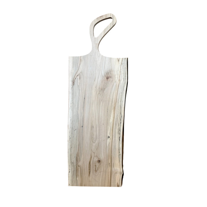 Live Edge Charcuterie Board with Oblong Handle - Maple