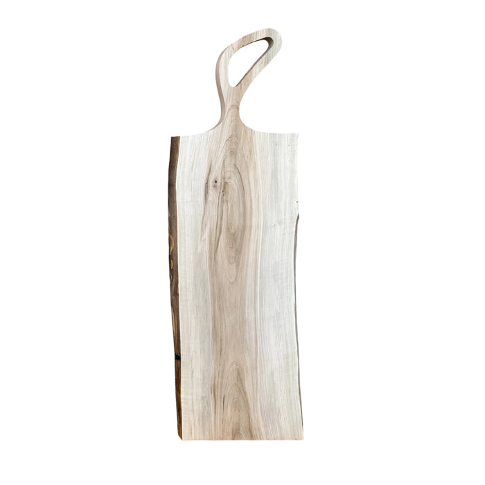 Live Edge Charcuterie Board with Oblong Handle - Maple
