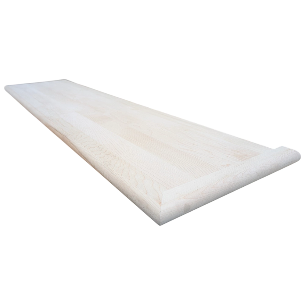 Solid Maple Stair Tread with Return