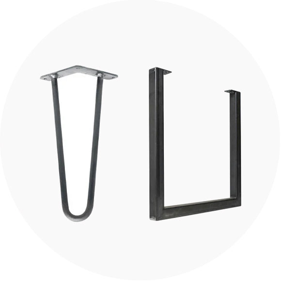 Metal legs for wood tables