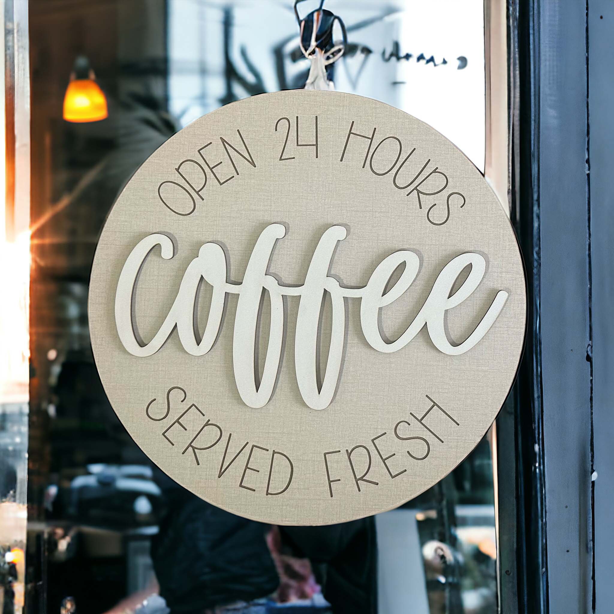 TruFlat White and Linen laser cut sign