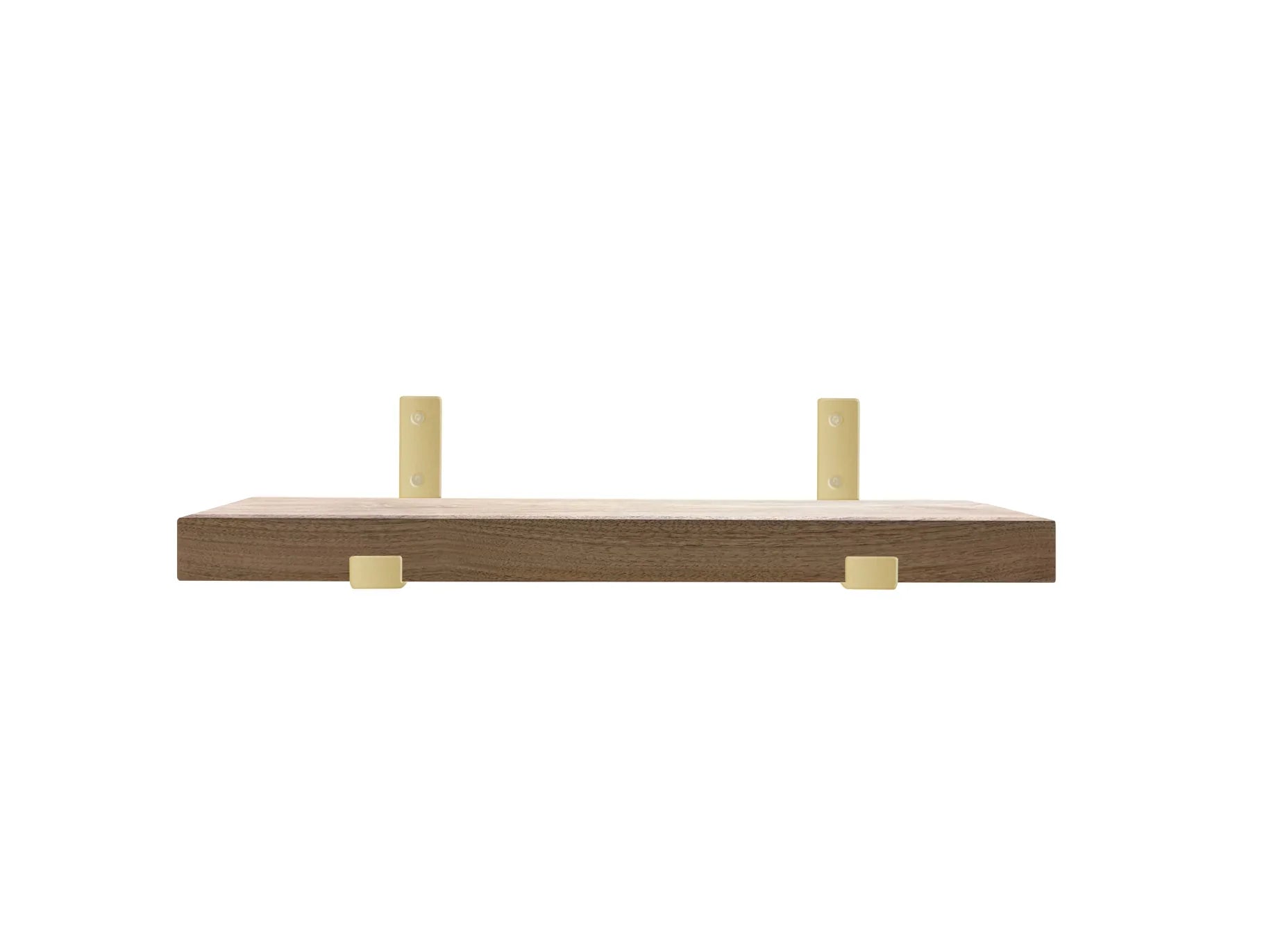 Walnut Shelf with gold brackets