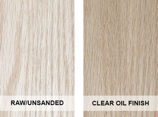 White Ash with and without an oil finish
