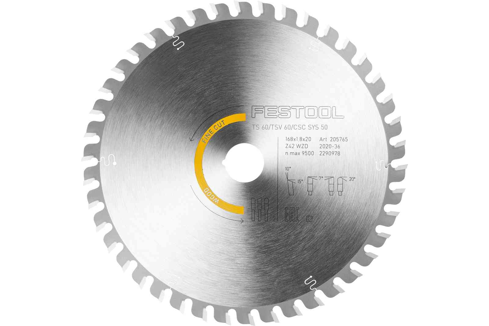 Festool - 6.61" / 168mm Fine Cut Wood Saw Blade