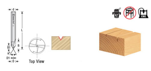 Amana - 45782 - 60° V-Groove