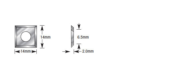 Amana - RCK-70 - Carbide Insert (14x14x2mm)