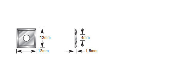 Amana - HMA-12 - Carbide Insert with pin drive holes (12x12x1.5mm)