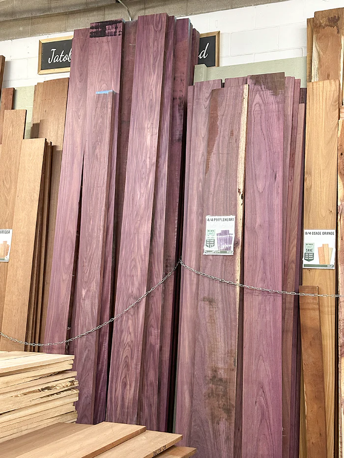 Purpleheart Rough Cut Lumber Pack